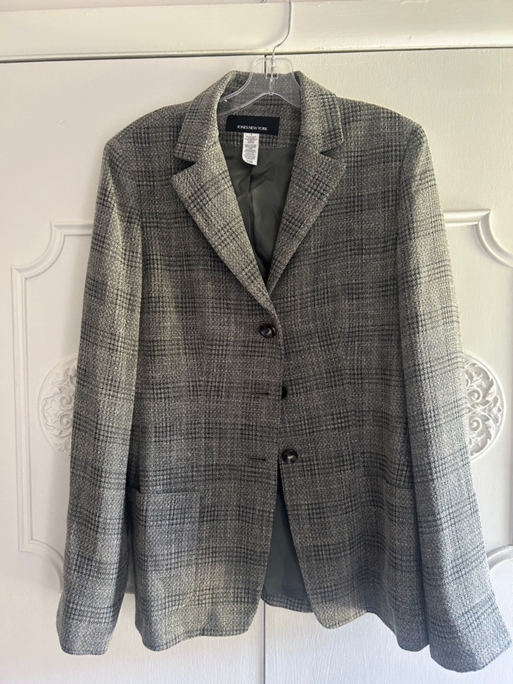 Jones New York Gray Glen Plaid Blazer